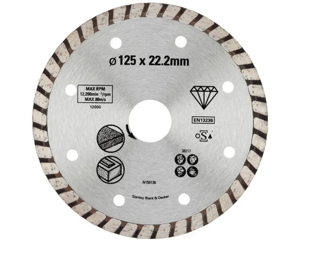 Disque à tronçonner diamanté Stanley STA38217-XJ; 125x22,2 mm