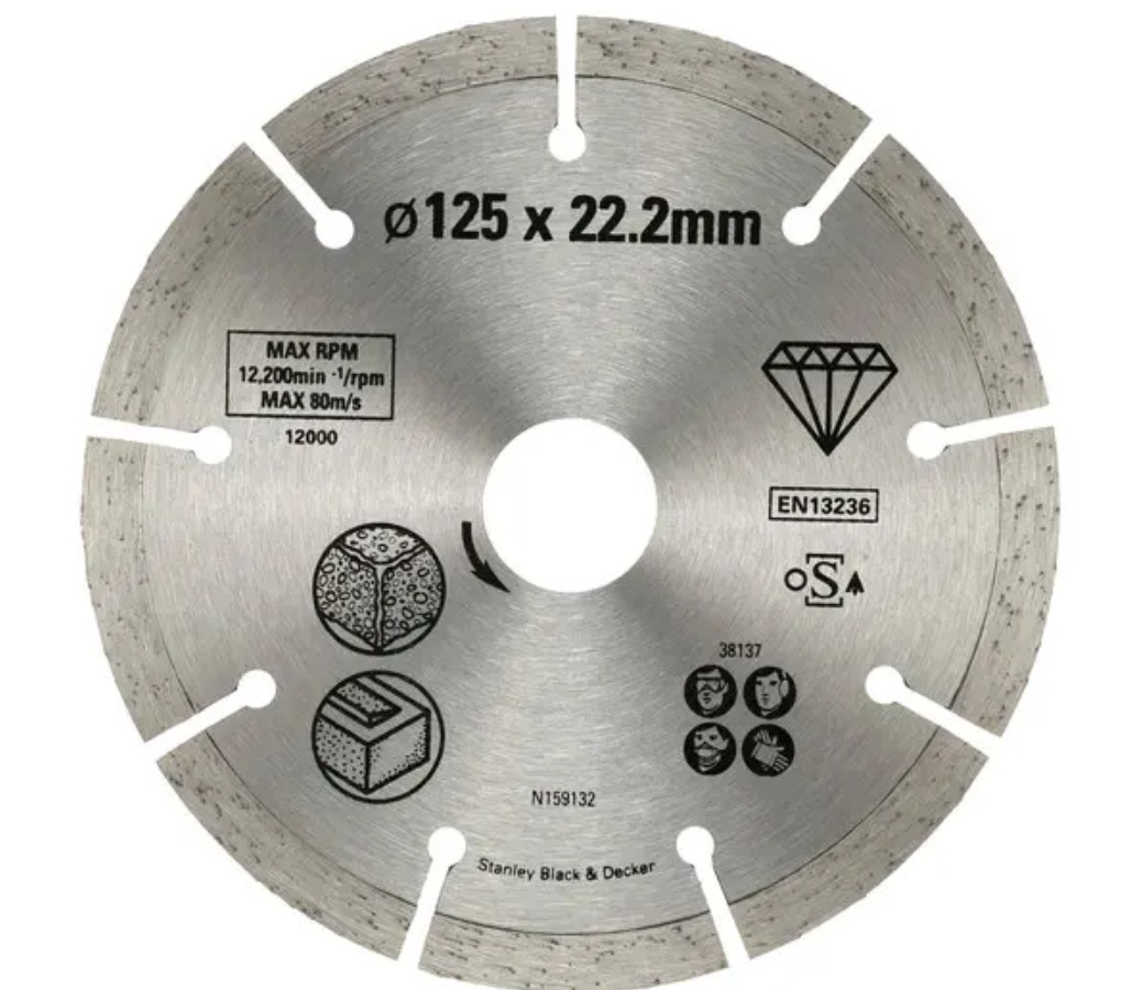 Disque à tronçonner diamanté Stanley STA38137-XJ; 125x22,2 mm