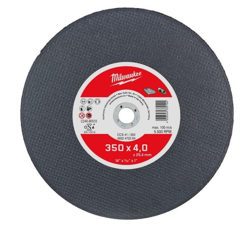 Disque abrasif Milwaukee 4932472264; 350x4x25,4 mm