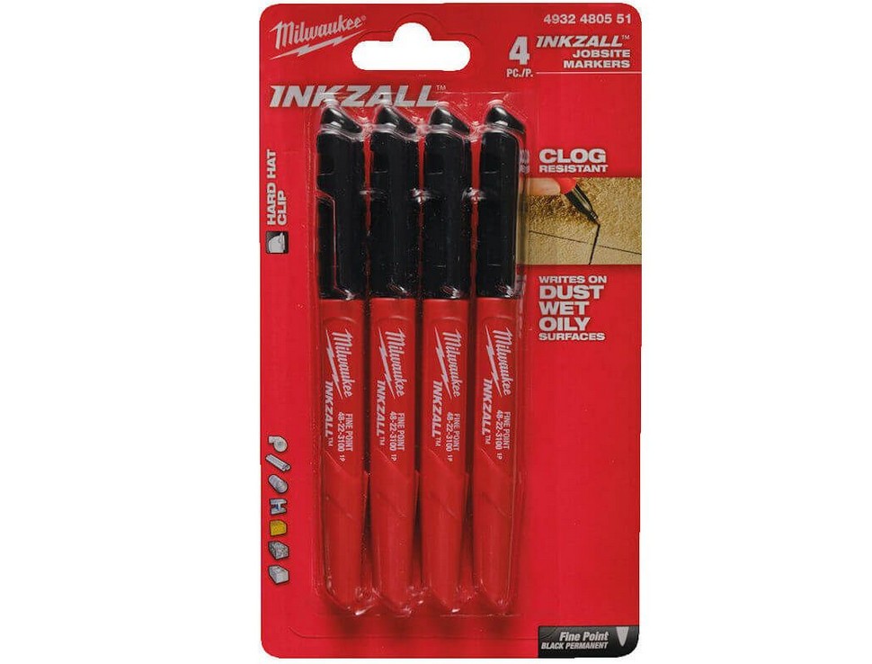 Stylo de marquage Milwaukee 4932480551; 4 pcs .; noir
