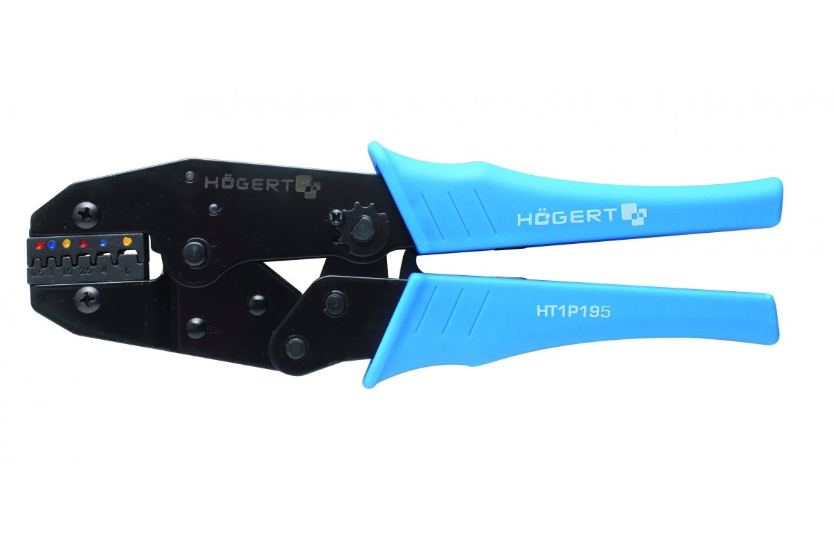 Pince à sertir pour œillets et contacts de câbles isolés Hogert HT1P195; 220 mm