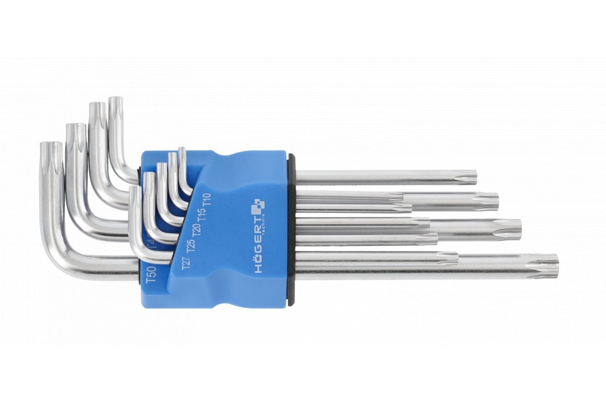 Clé hexagonale Hogert HT1W830; TT10-TT50; 9  unités