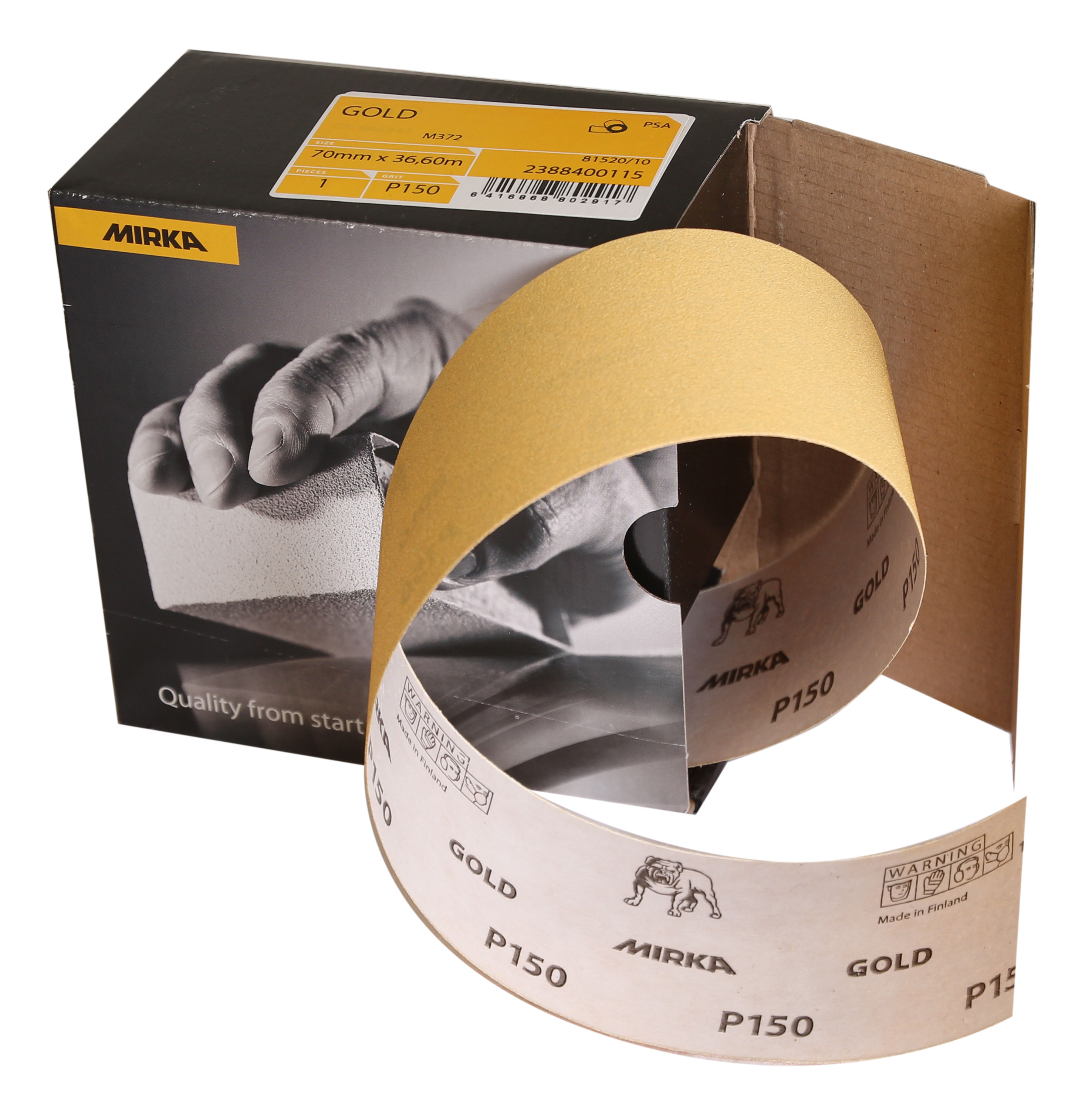 Rouleau de ponçage Mirka 2388400115; 70 mm; 36,6 m; P150