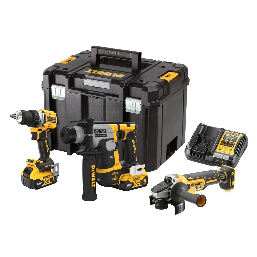 Ensemble d'outils DeWalt DCK355P2T-QW (DCD800 + DCH172 + DCG405); 18 V; 2x5,0 Ah accu.