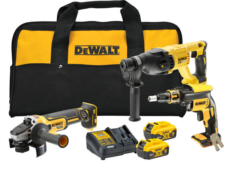 Ensemble d'outils DeWalt DCK304P2-QW (DCF620 + DCG405 + DCH133); 18 V; 2x5,0 Ah accu.
