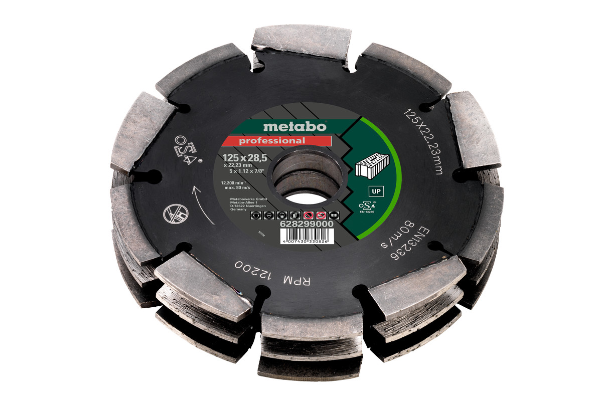 Disque à tronçonner diamanté Metabo 628299000; 125x28,5x22,23 mm