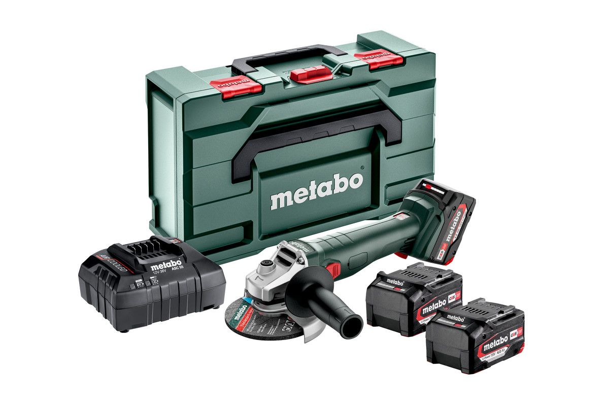 Meuleuse d'angle Metabo W 18 L 9-125 Quick Set; 18 V; 3x4,0 Ah accu.