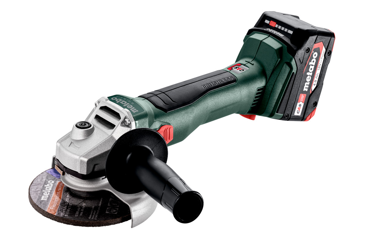 Meuleuse d'angle Metabo W 18 L BL 9-125; 18 V; 2x4,0 Ah accu.