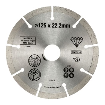 Disque à tronçonner diamanté Stanley STA38107-XJ; 125x22,23 mm
