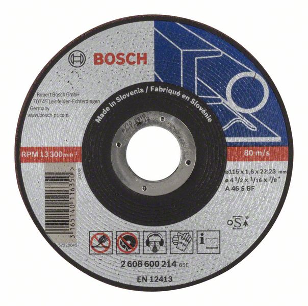 Disque abrasif Bosch A46 S BF; 115x1,6 mm