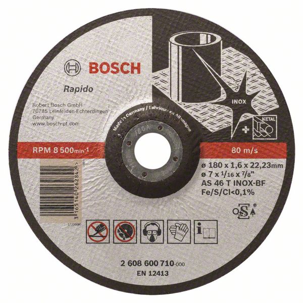 Disque abrasif Bosch AS 46 T INOX BF; 180x1,6 mm