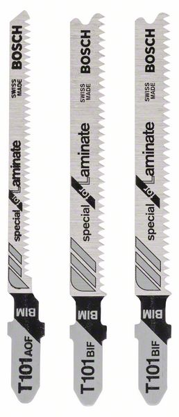 Jeu de lames de scie sauteuse Bosch T101BIF; T101AOF; 3 unités