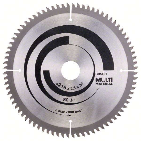 Disque de scie universel Bosch MULTI MATERIAL; 216x2,5x30,0 mm; Z80; -5°