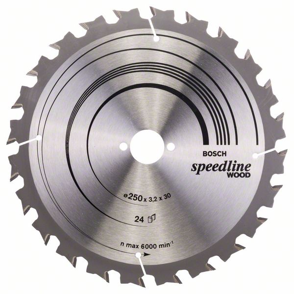 Lame de scie Bosch SPEEDLINE WOOD; 250x3,2x30,0 mm; Z24; 15°