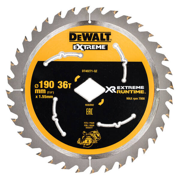 Lame de scie DeWalt DT40271-QZ; 190 mm; Z36