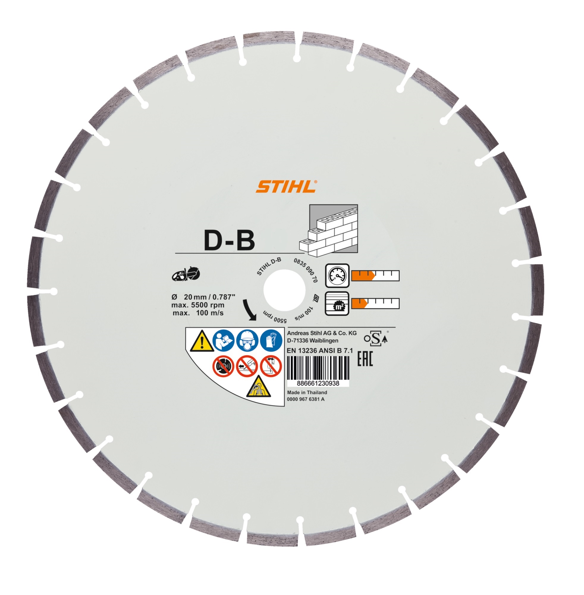 Disque à tronçonner diamanté Stihl 08350907046; 300 mm