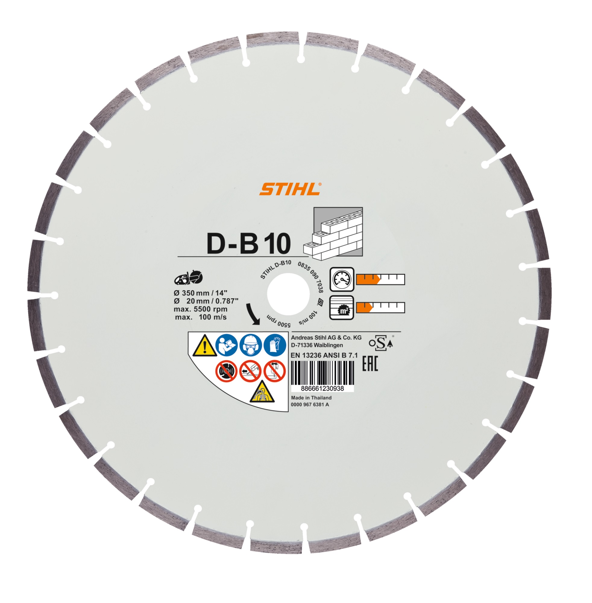 Disque à tronçonner diamanté Stihl 08350907052; 350 mm
