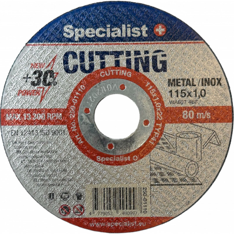 Disque abrasif Specialist 115X1.0X22; 115x1 mm; pour le métal