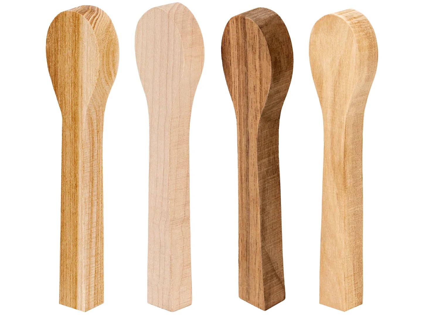 Cuillère en bois vierge BeaverCraft BB3; 165x40x16 mm; 4 pcs .; à sculpter