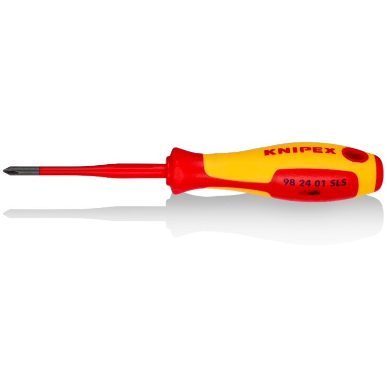 Tournevis manuel / ciseau Knipex 982401SLS; SL/PH1; 80 mm; cruciforme, plat