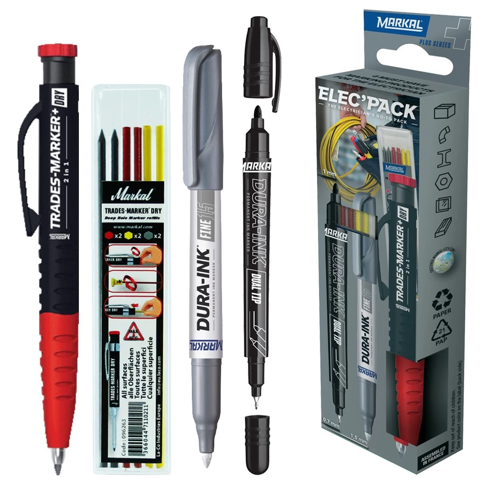 Ensemble de stylo marqueur Markal 22272; 3 pièces + noyau de crayon