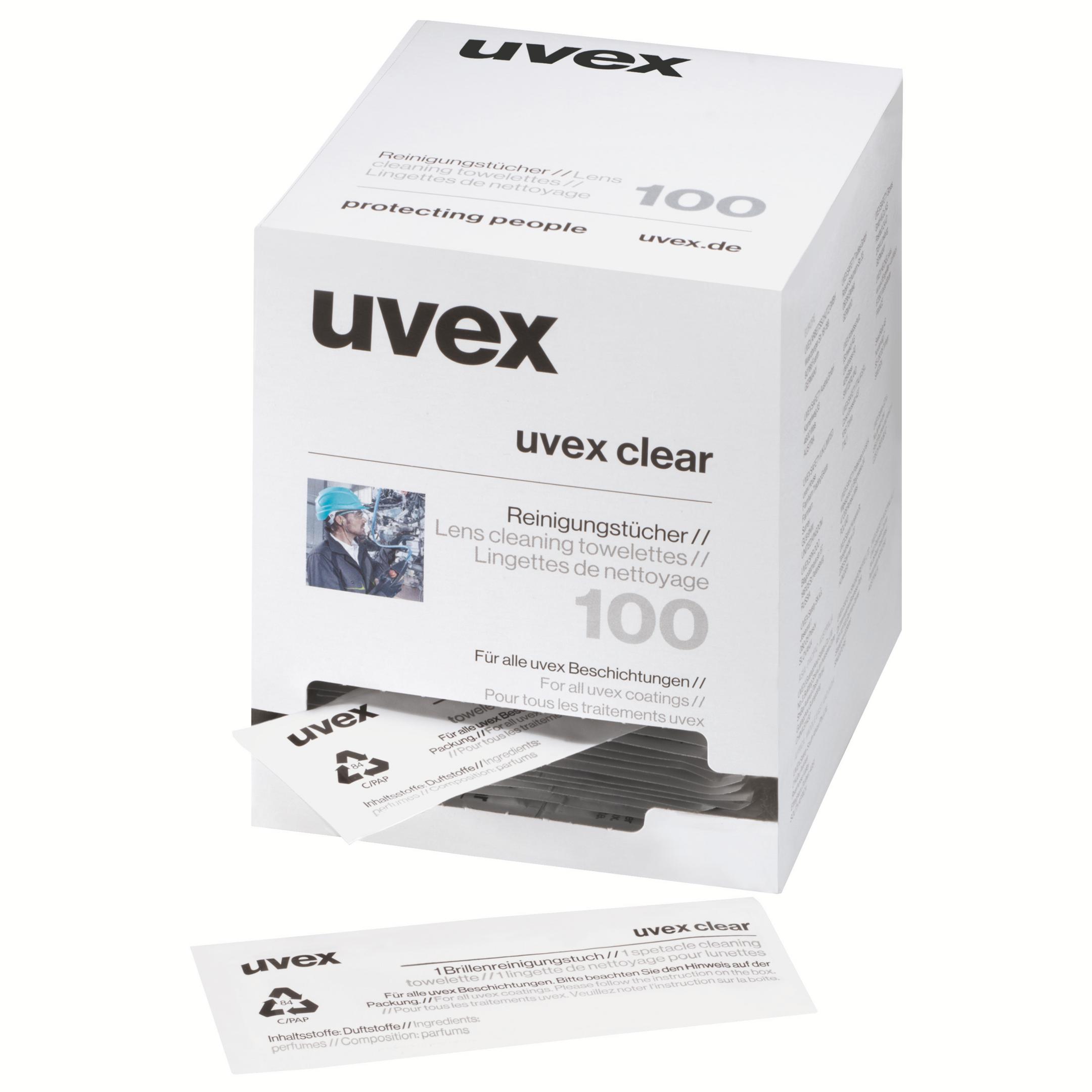 Lingettes de nettoyage UVEX 9963005; pour les lunettes; 100 pièces