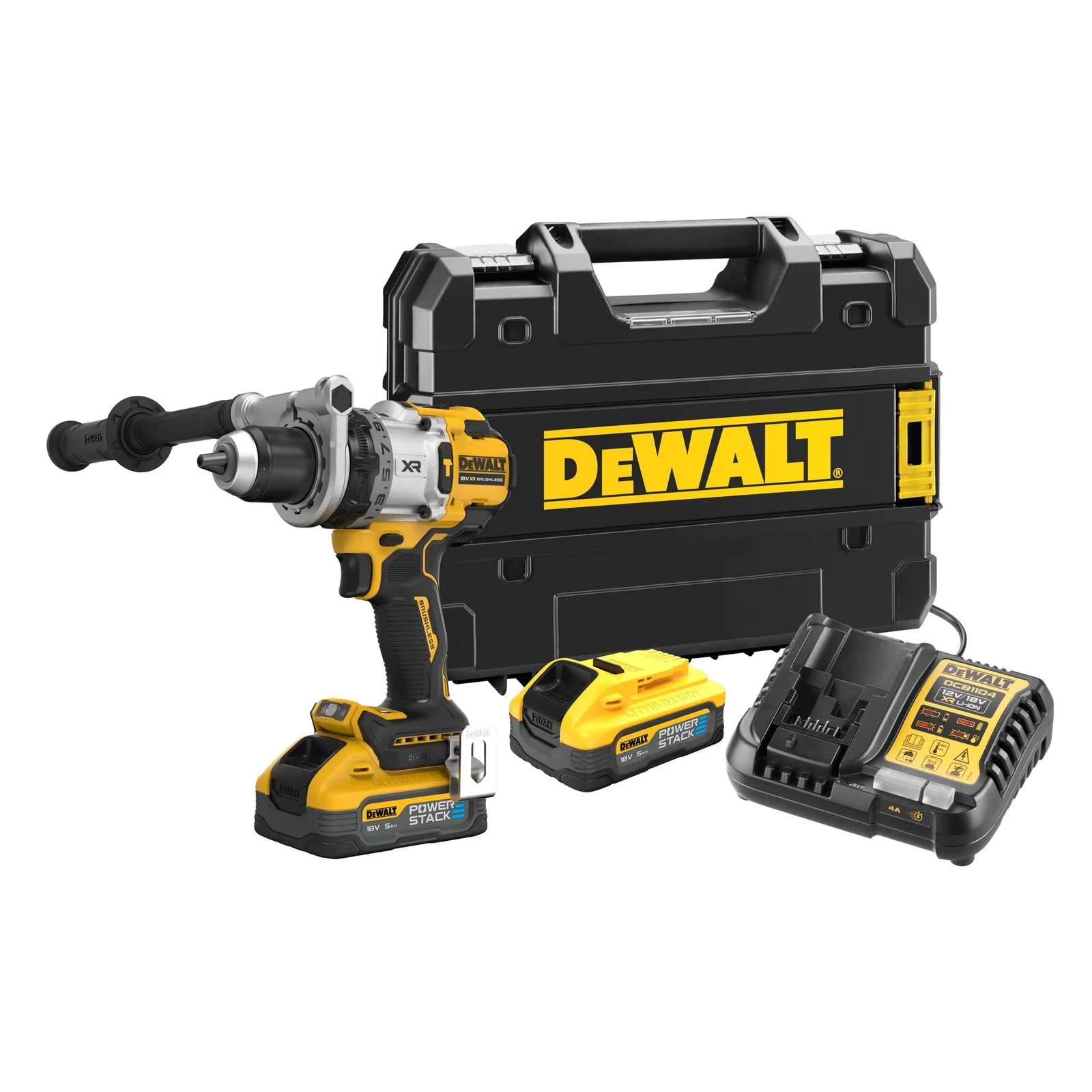 Perceuse à percussion sans fil DeWalt DCD1007H2T-QW; 18 V; 2x5,0 Ah accu.