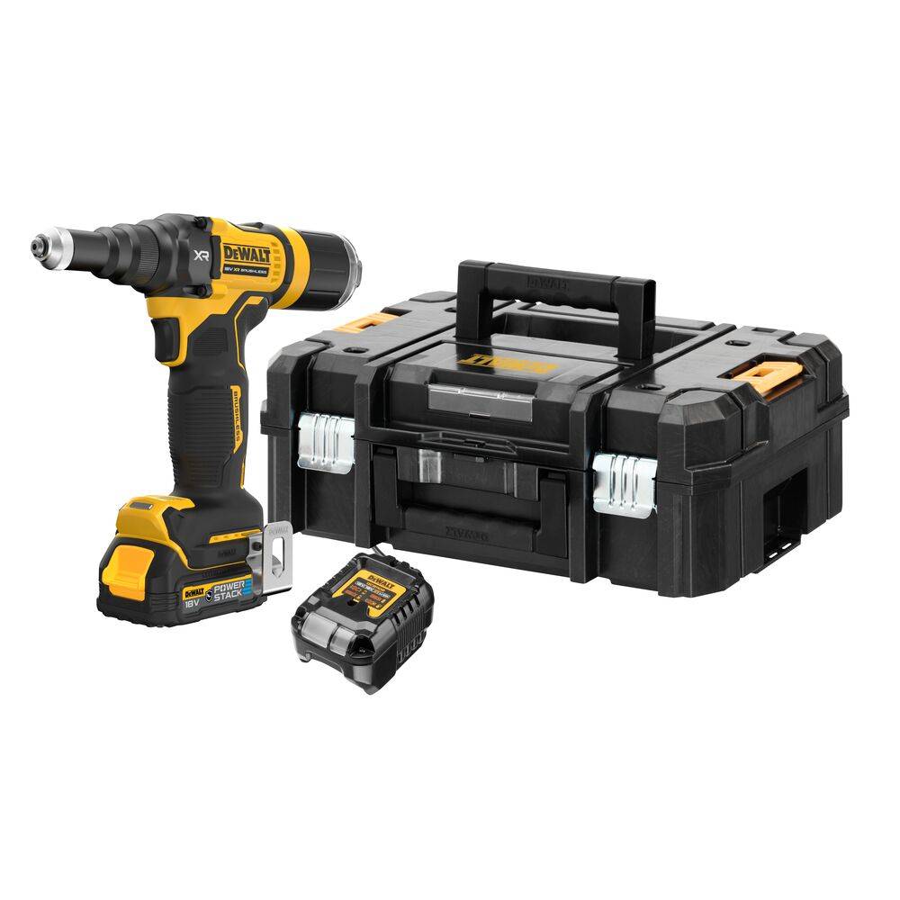 Outil de rivetage sans fil DeWalt DCF403E1GT-QW; 18 V; 1x1,7 Ah accu.