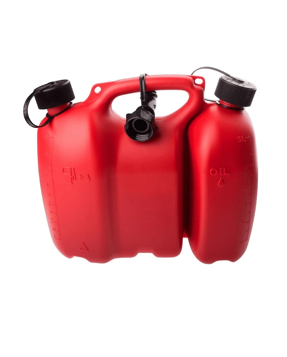 Bidon de carburant Oregon 562405; rouge (6 l) + réservoir d'huile de graissage (3 l)