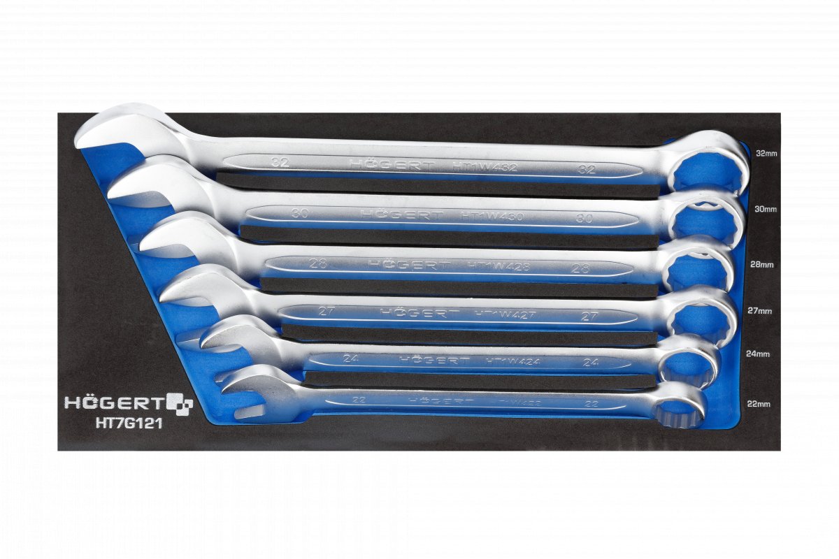 Ensemble de clés combinées Hogert HT7G121-1; 22-32 mm; 6 unités