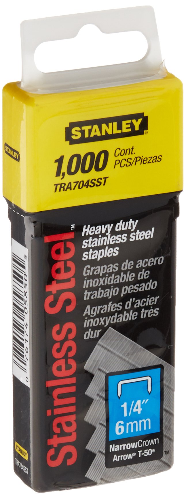 Agrafes Stanley TRA704SST-0; 6 mm; 1000  unités