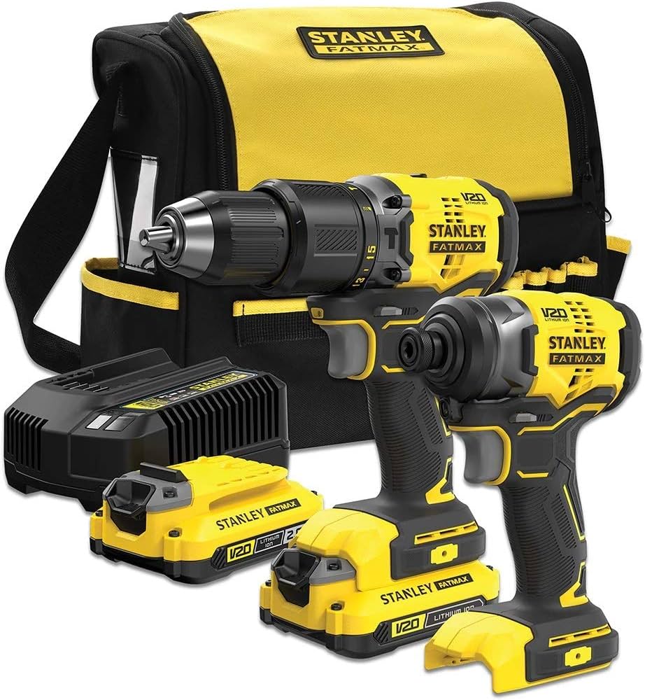 Ensemble d'outils Stanley SFMCK461D2S-QW (SFMCD715 + SFMCF820); 2x2,0 Ah  accu.