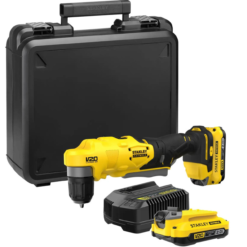 Perceuse d'angle Stanley SFMCD750D2K-QW; 18 V; 2x2,0 Ah  accu.
