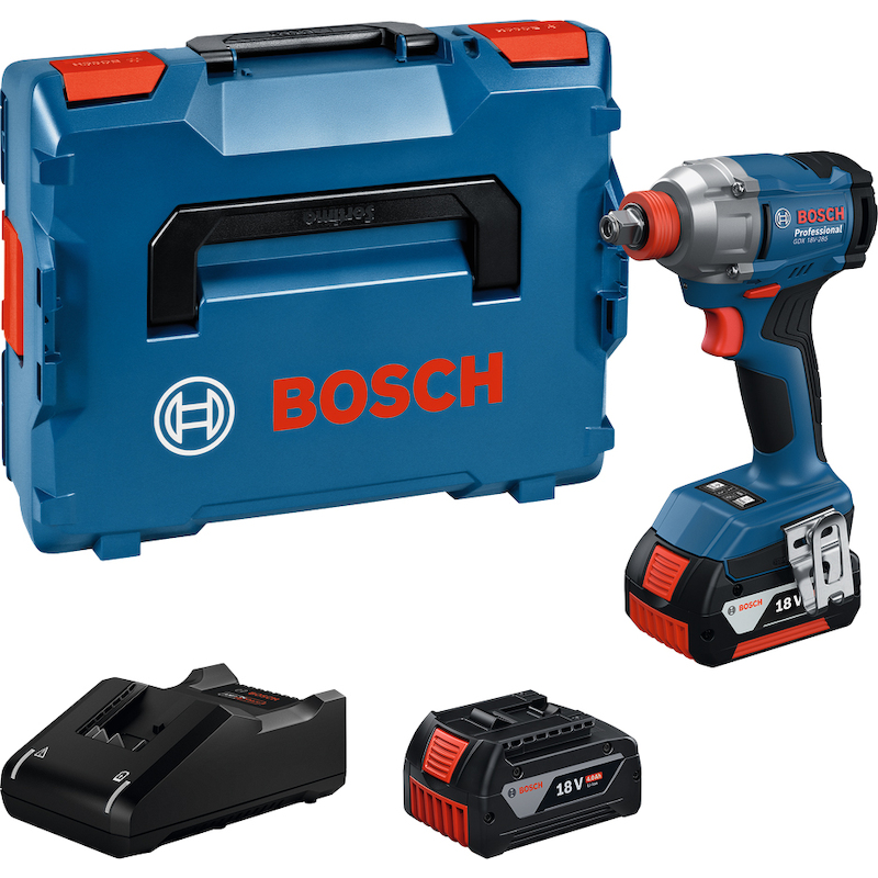 Tournevis à percussion / clé Bosch GDX 18V-285 Professional; 18 V; 2x4,0 Ah accu. + L-Boxx 136