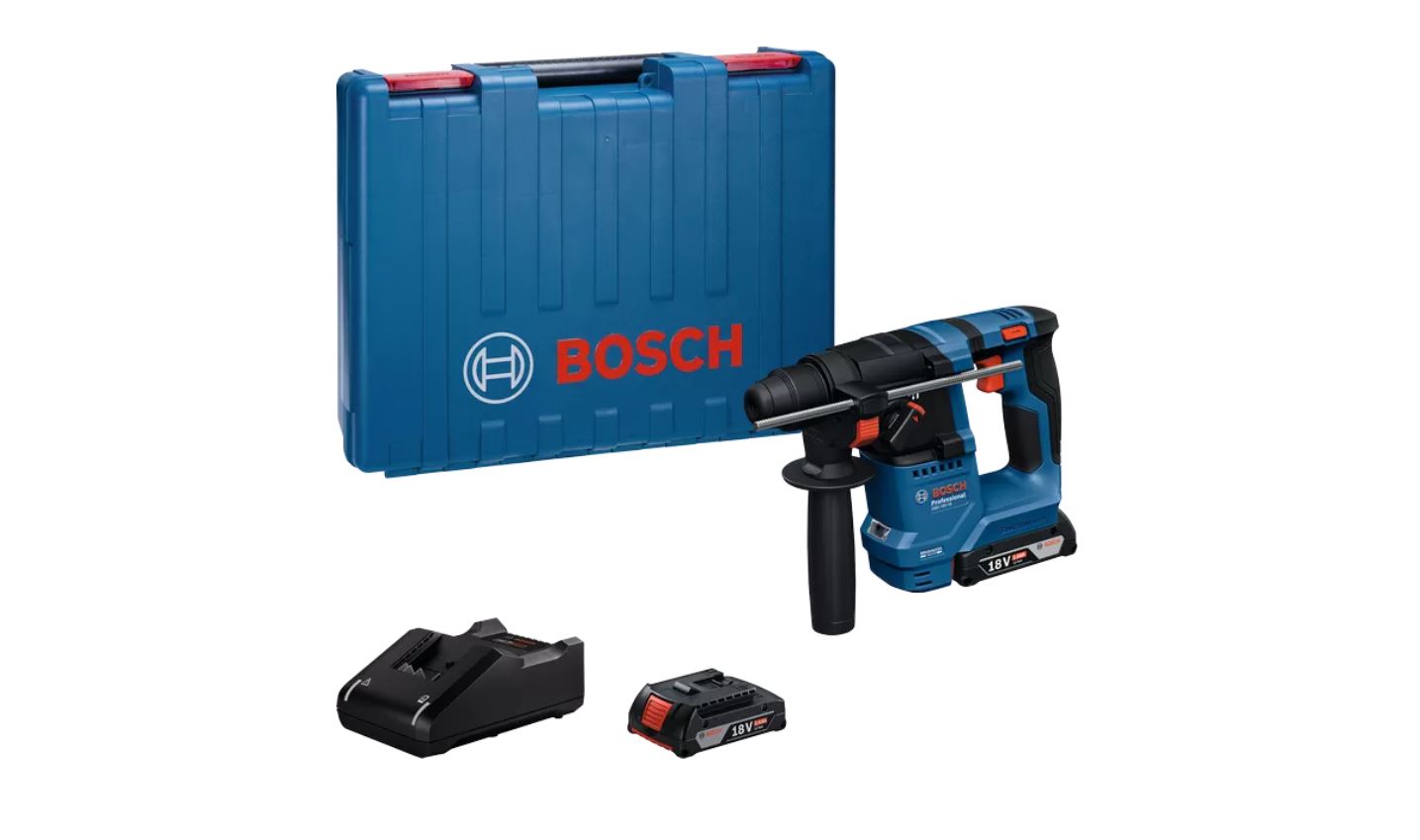 Marteau perforateur Bosch GBH 18V-18 Professional; 1,5 J; SDS plus; 2x2,0 Ah accu.; avec étui