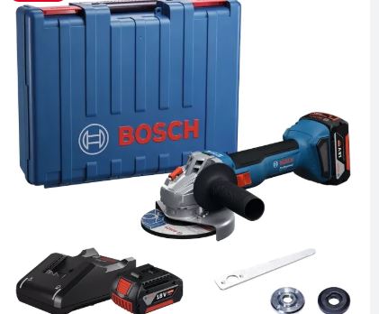 Meuleuse d'angle sans fil Bosch GWS 18V-8 Professional; 125 mm; 18 V; 2x4,0 Ah accu.; avec étui