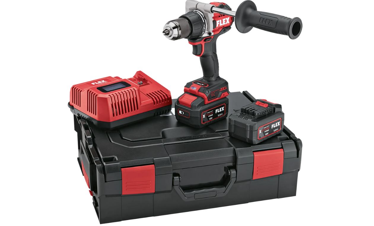 Perceuse-visseuse sans fil Flex DD 2G 18.0-EC HD/5.0; 18 V; 2x5,0 Ah accu. + L-Boxx
