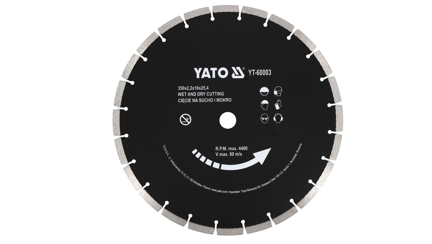 Disque à tronçonner diamanté Yato YT-60003; 350 mm