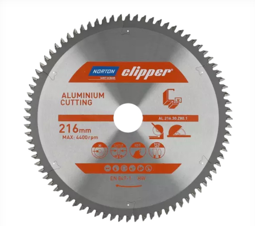 Lame de scie pour aluminium Norton 70184608136; 216x30 mm; Z80