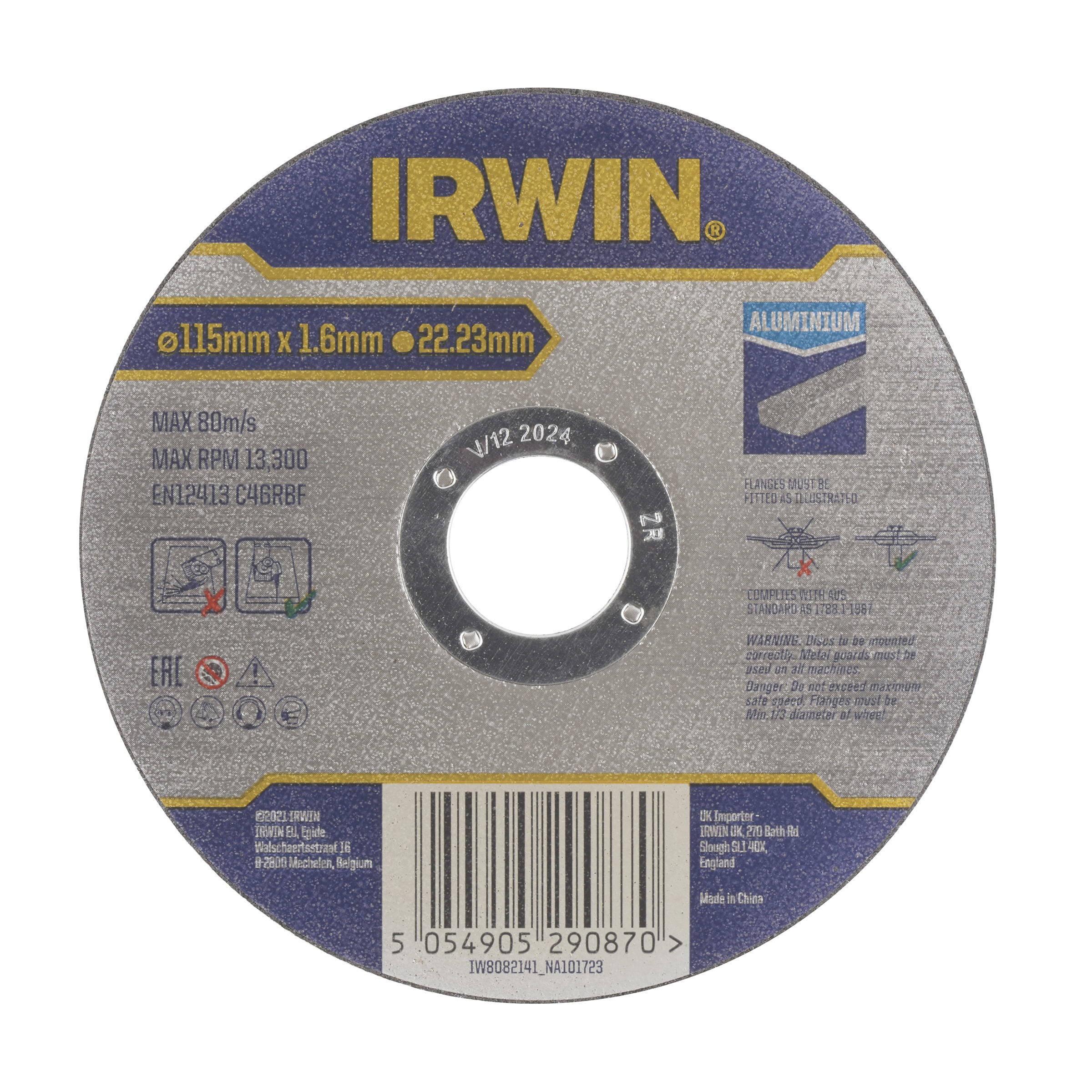Disque abrasif Irwin IW8082141; 115x1,6 mm