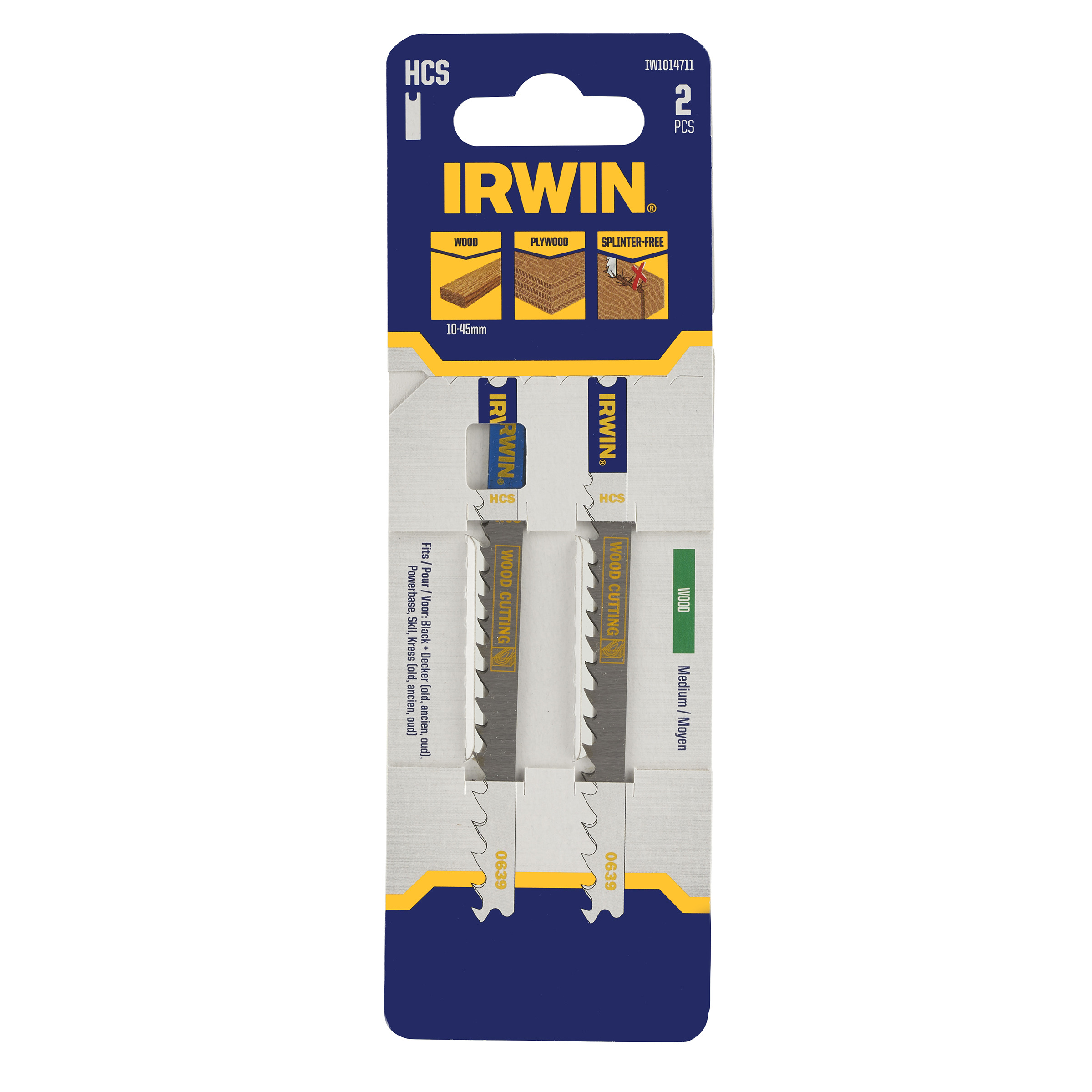 Lames pour scie sauteuse Irwin IW1014711; 2 unités