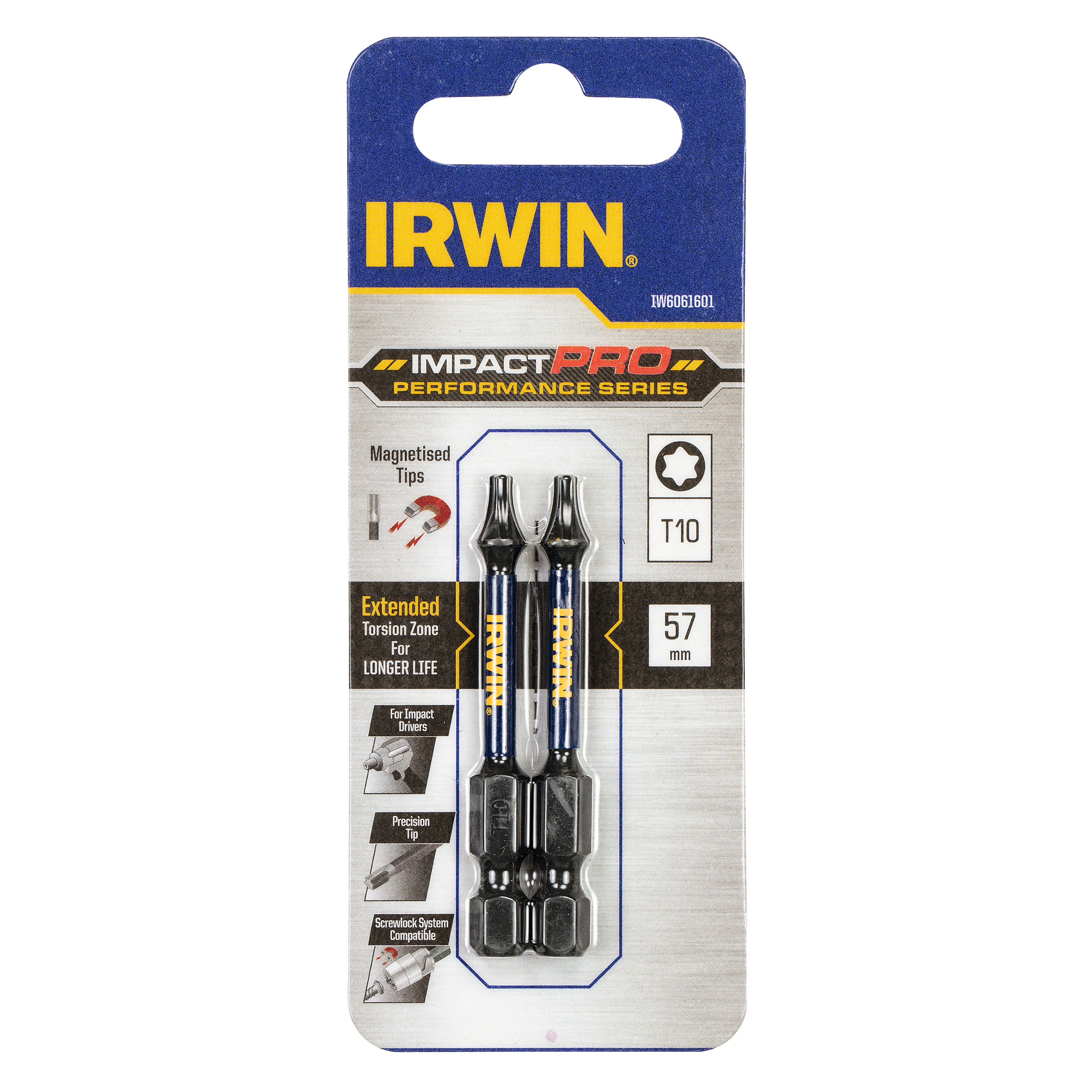 Peu de tournevis Irwin IW6061601; T10; 57 mm; 2 unités
