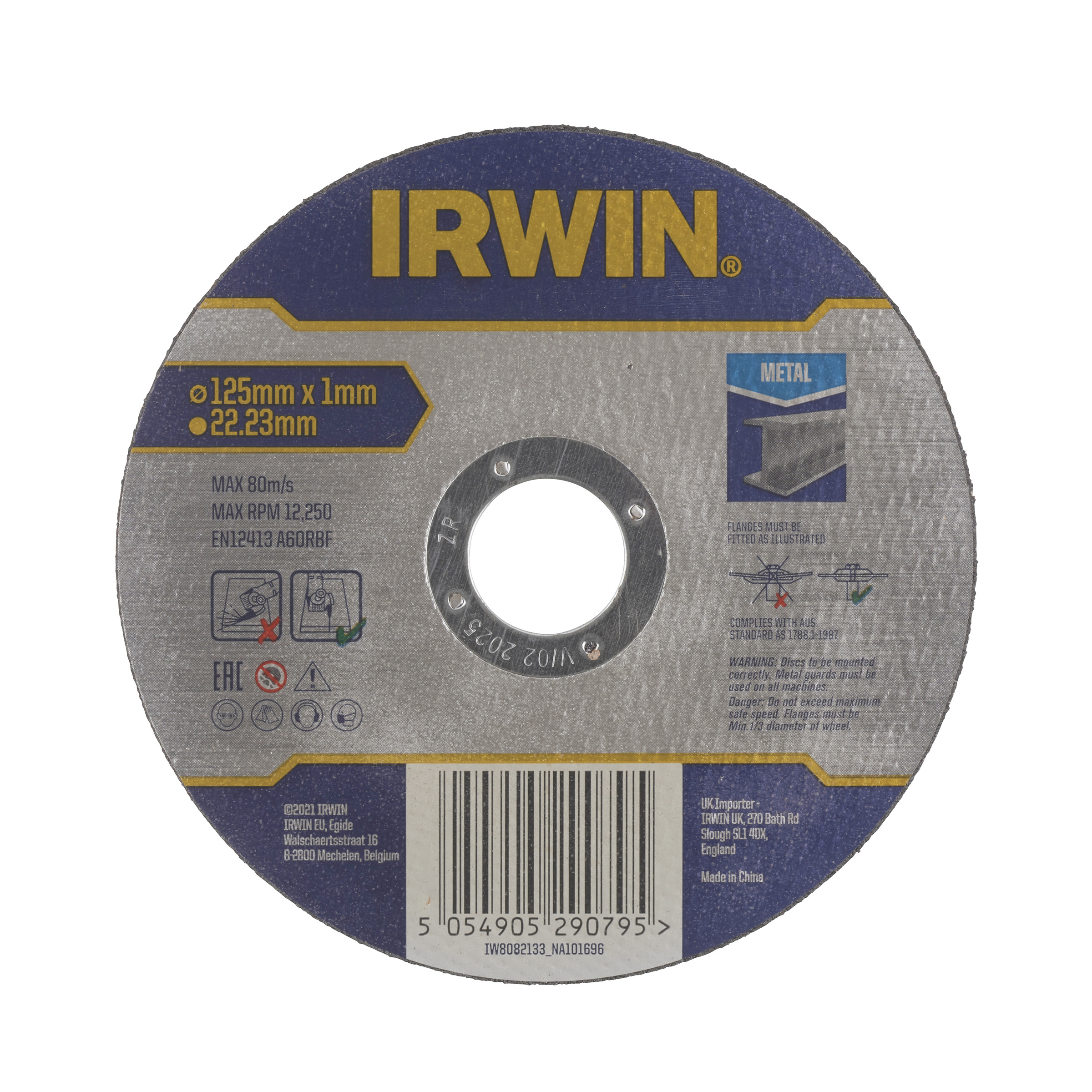 Disque abrasif Irwin IW8082133; 125x1 mm