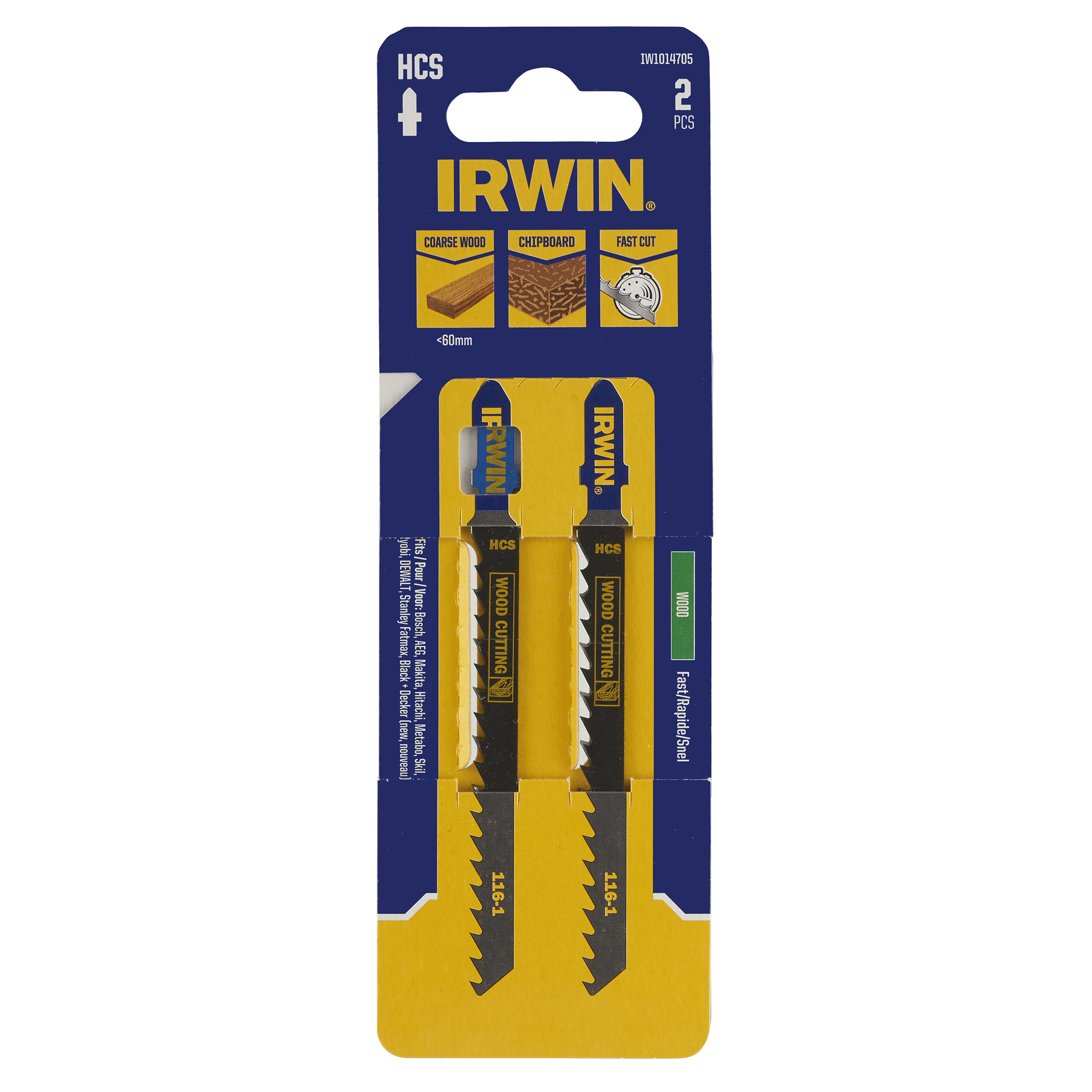 Lames pour scie sauteuse Irwin IW1014705; 2 unités