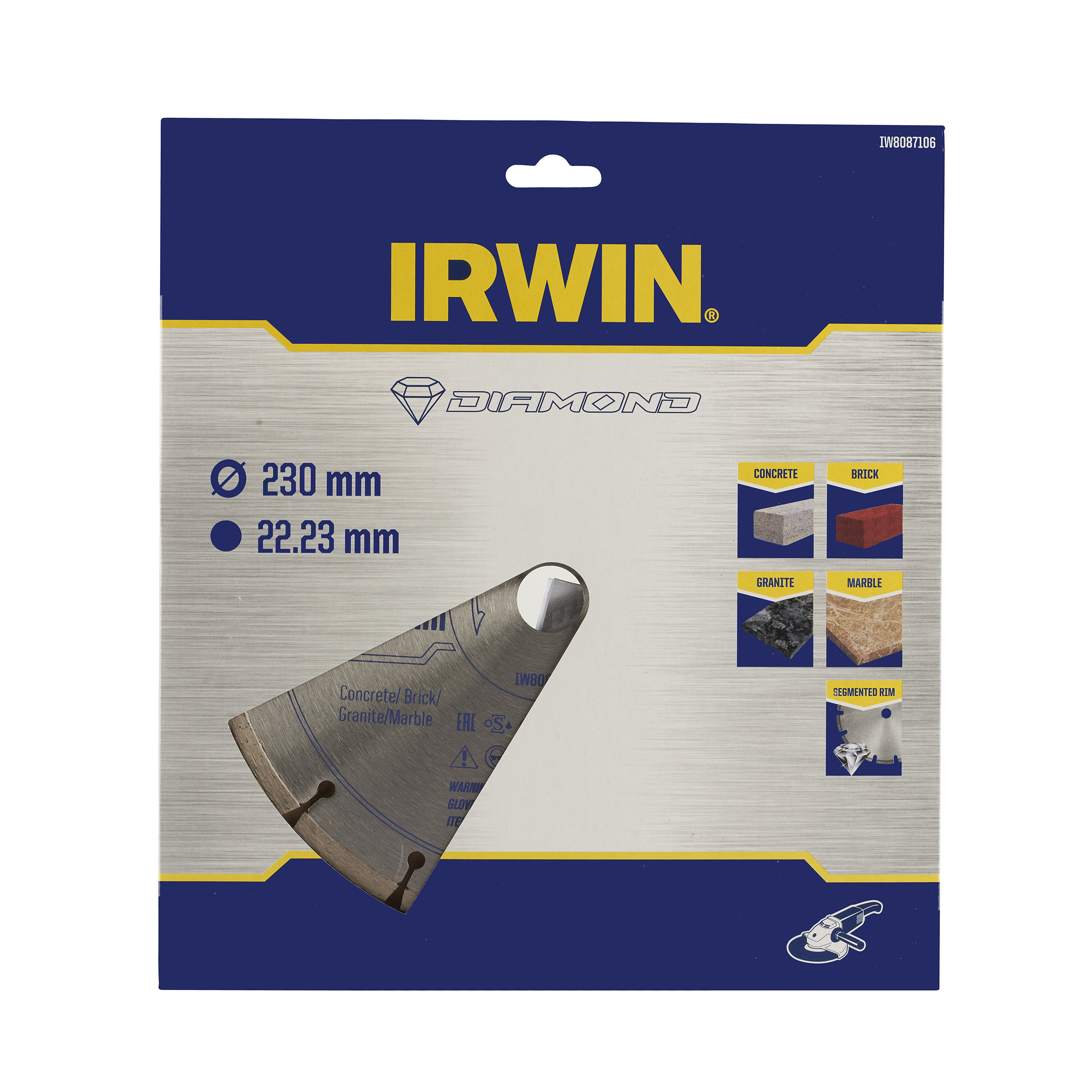 Disque à tronçonner diamanté Irwin IW8087106; 230 mm