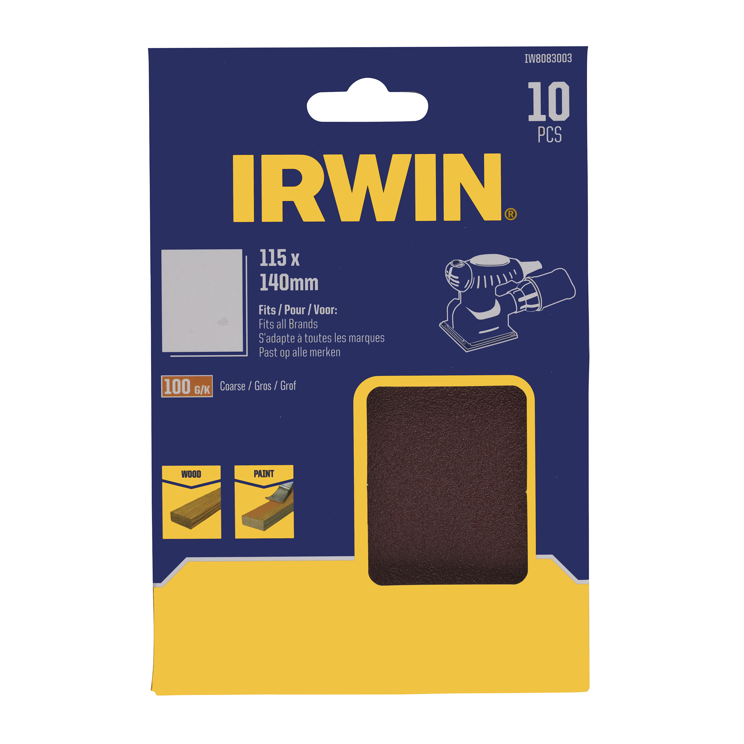 Papier de sable Irwin IW8083003; 140x115 mm; 10 unités