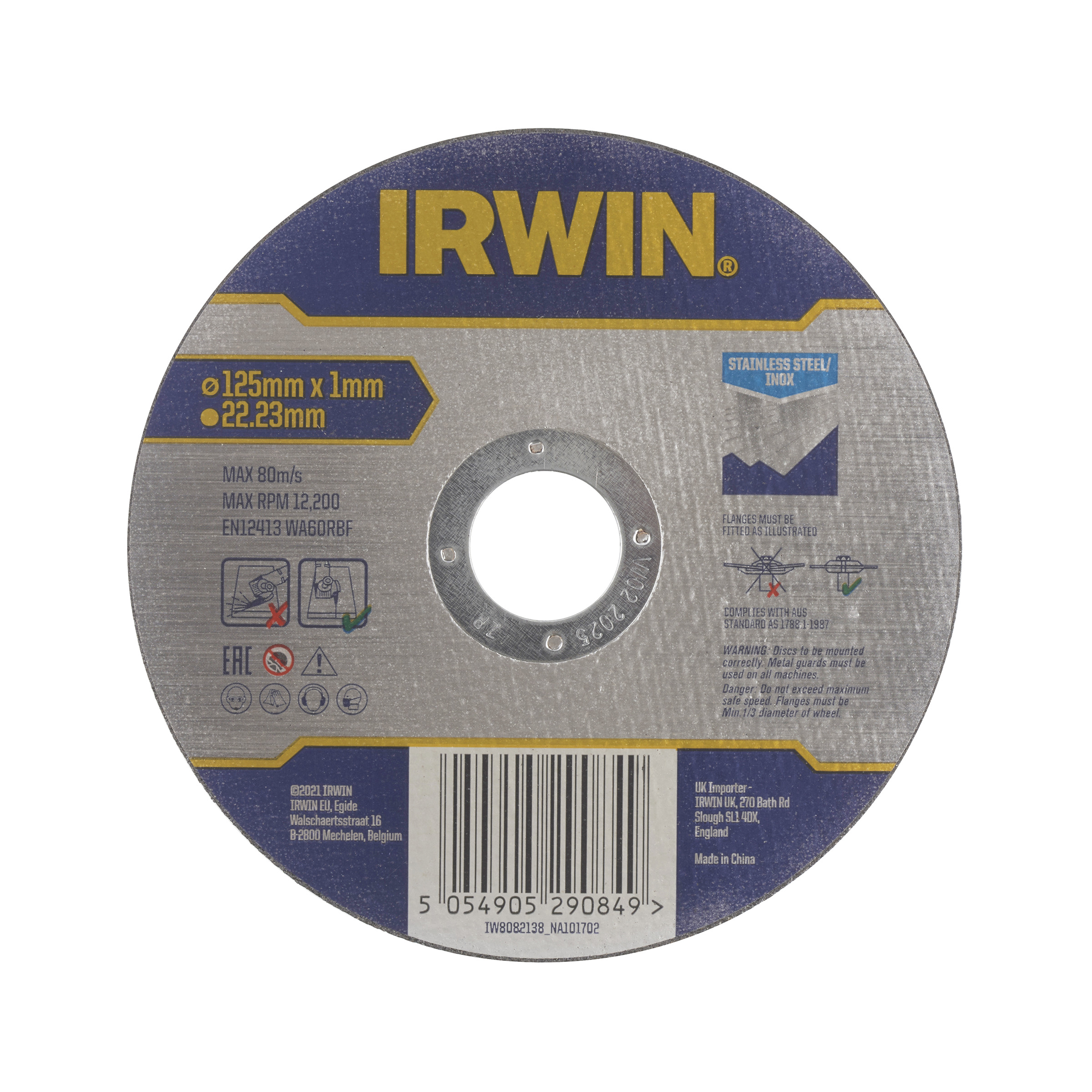 Disque abrasif Irwin IW8082138; 125x1 mm