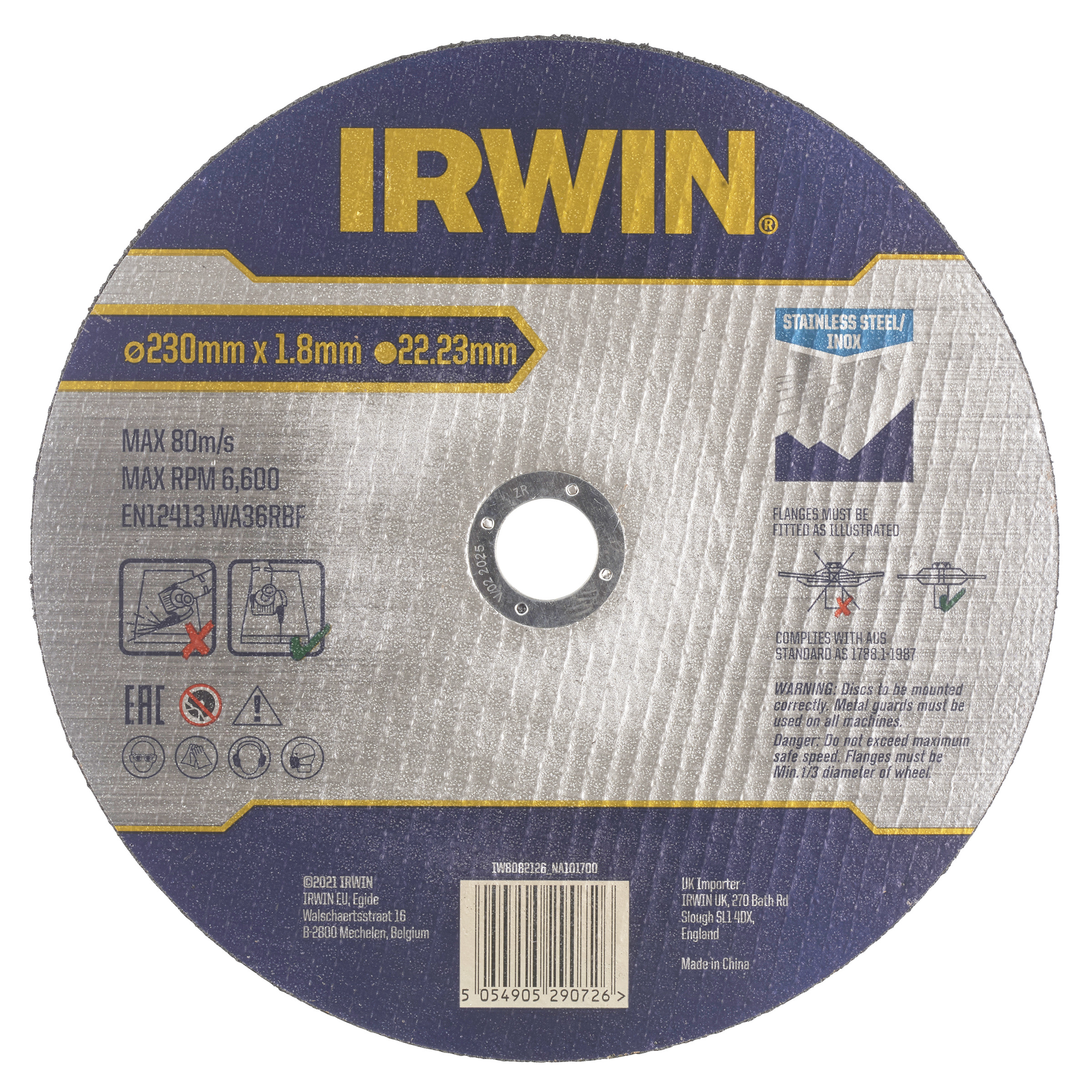 Disque abrasif Irwin IW8082126; 230x1,8 mm