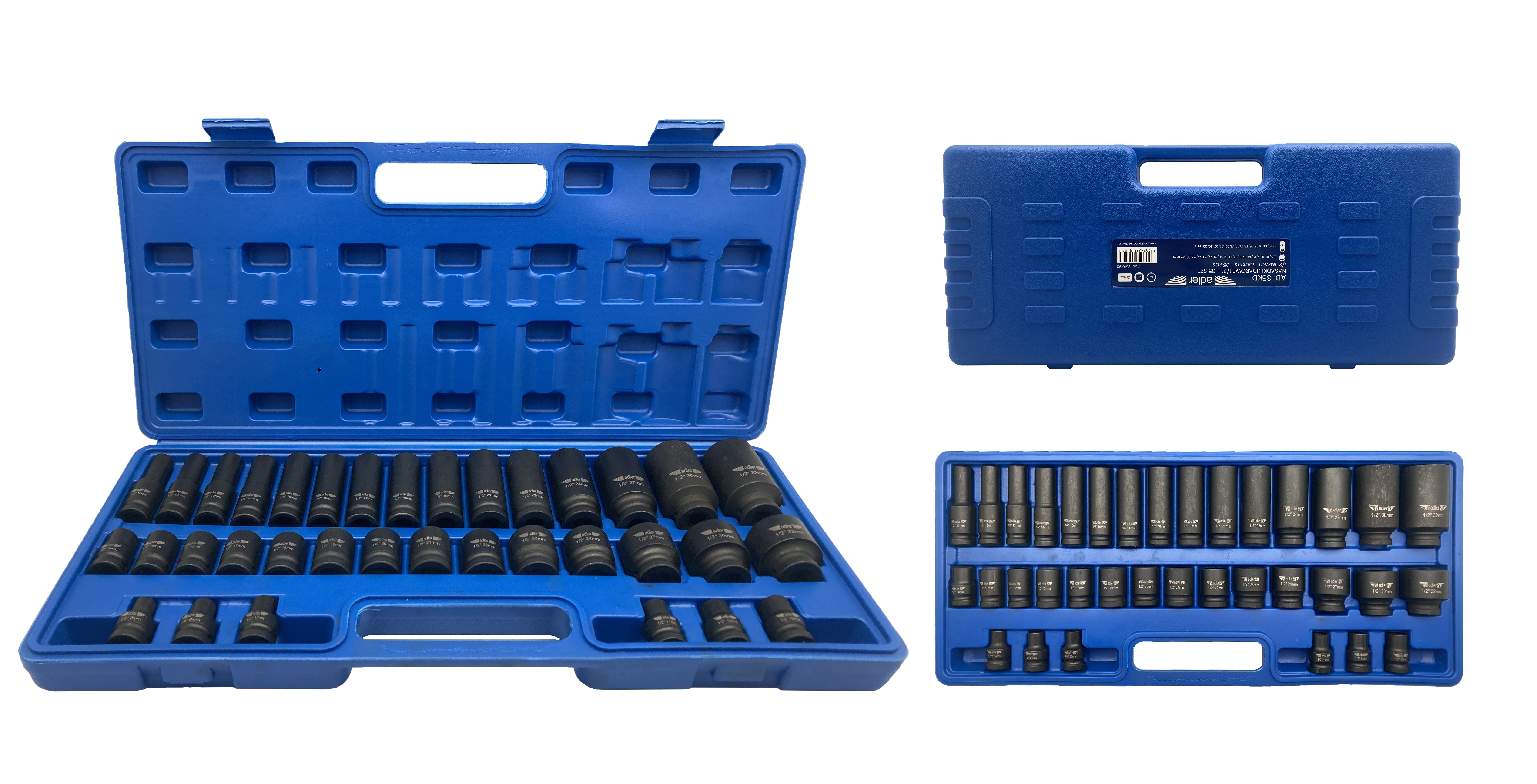 Jeu de douilles à impact Adler 3510.92; 35 unités