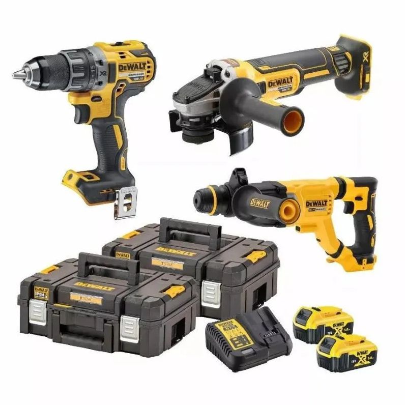 Ensemble d'outils DeWalt DCK327P2T-QW (DCD791 + DCH263 + DCG405); 18 V; 2x5,0 Ah accu.